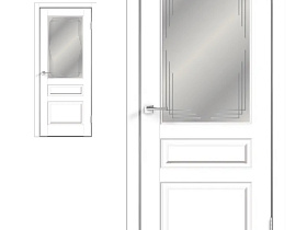 Межкомнатная дверь Velldoris Экошпон VILLA 3V цвет Белый эмалит стекло грани мателюкс
